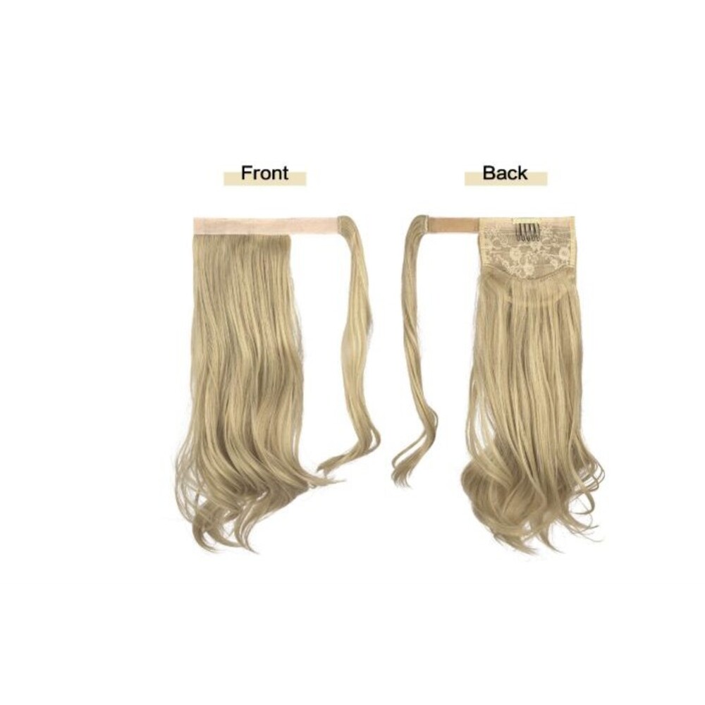 Curly Ponytail Hair Extension 15 in Blond Heat Resistant Synthetic Natural Wavy